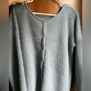 Sezane Gaspard Cardigan in Vintage Blue